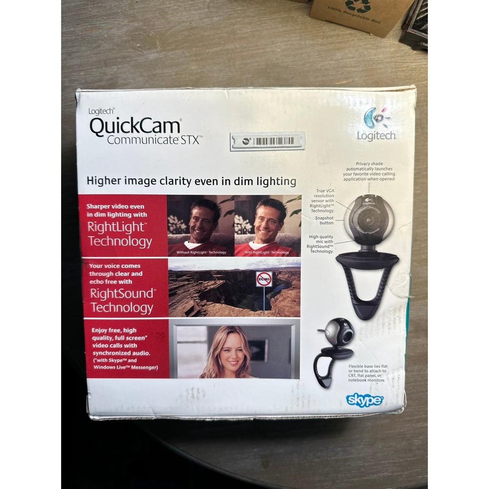 NIB Logitech Webcam QuickCam Communicate STX Built in Microphone new - Picture 2 of 12